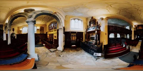 Vr 360 inside the Charterhouse Chapel interior Stock Footage 142717475