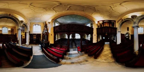 Vr 360 inside the Charterhouse Chapel interior 스톡 동영상 146582733