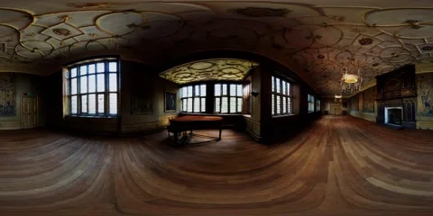 Vr 360 inside the Charterhouse great chamber interior Stock-Footage 130636214