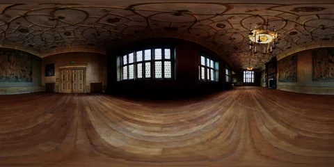 Vr 360 inside the Charterhouse great chamber interior Stock-Footage 243166268