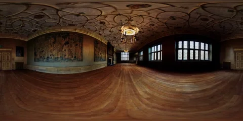 Vr 360 inside the Charterhouse great chamber interior Stock-Footage 246173385