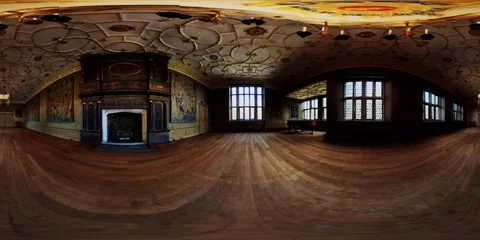 Vr 360 inside the Charterhouse great chamber interior Stock-Footage 251563022