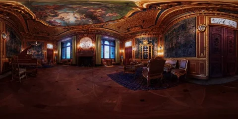 Vr 360 inside the great drawing room interior Vídeos de archivo 130639181