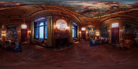 Vr 360 inside the great drawing room interior Stock Footage 139391042