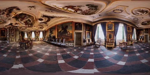 Vr 360 inside the kings hall interior Video stock 130639110