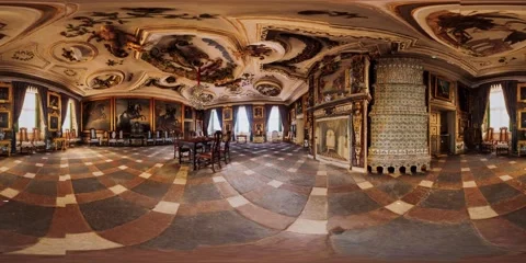 Vr 360 inside the kings hall interior Stock Footage 141038718