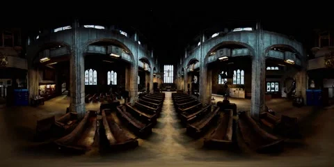 Vr 360 Interoir of All Hallows By The Tower Church Vídeos de archivo 136242515
