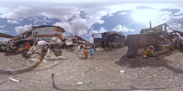 VR 360 in the middle of dumpsite nearby Manila Stock Footage