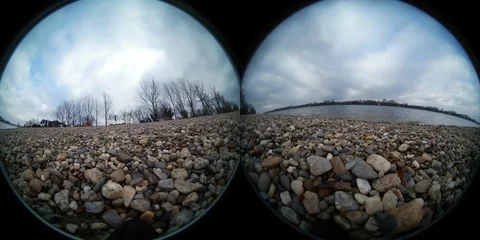 VR 360 storm clouds over Ada Ciganlija lake time lapse,Belgrade,Serbia Stock Footage 84895679