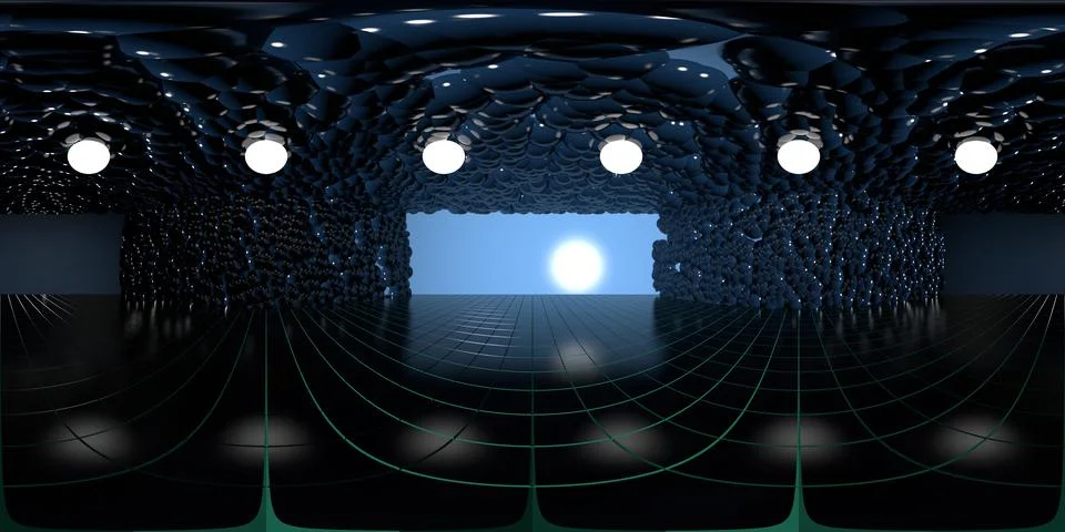 VR 360 studio panorama with reflections Animation 3D hdri Stock-Illustration