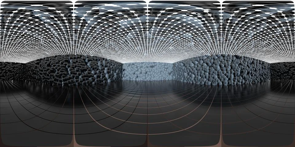 VR 360 studio panorama with reflections Animation 3D hdri Stock-Illustration