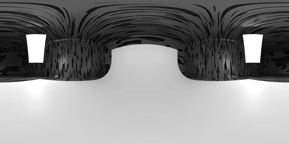 VR 360 studio panorama with reflections. Animation 3D hdri Stock-Illustration