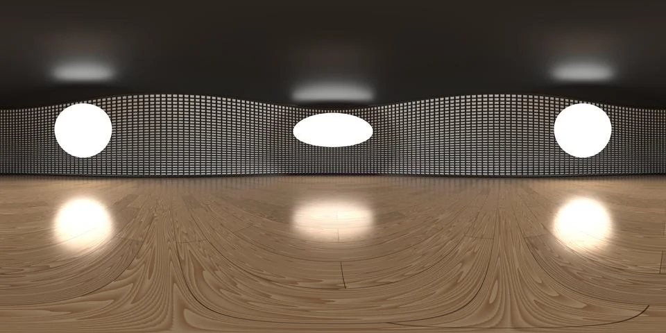 VR 360 studio panorama with reflections. Animation 3D hdri 库存插图