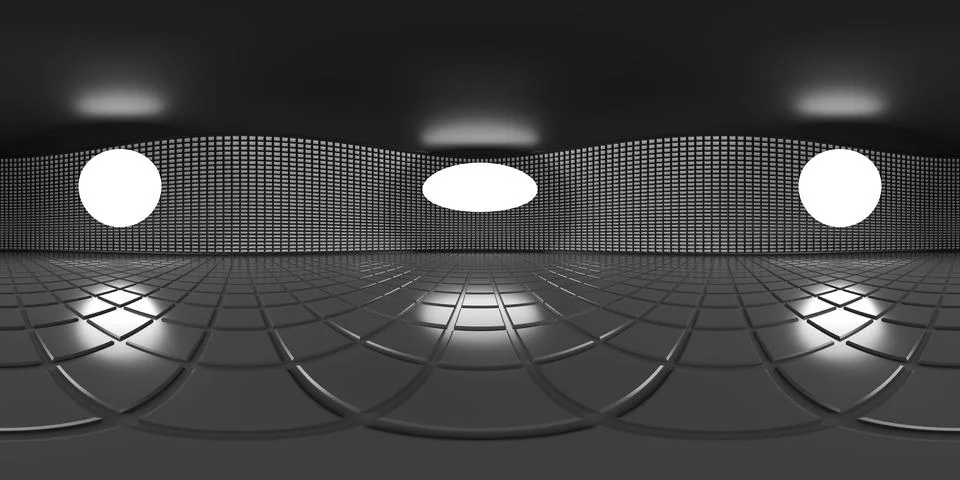 VR 360 studio panorama with reflections. Animation 3D hdri Stock-Illustration