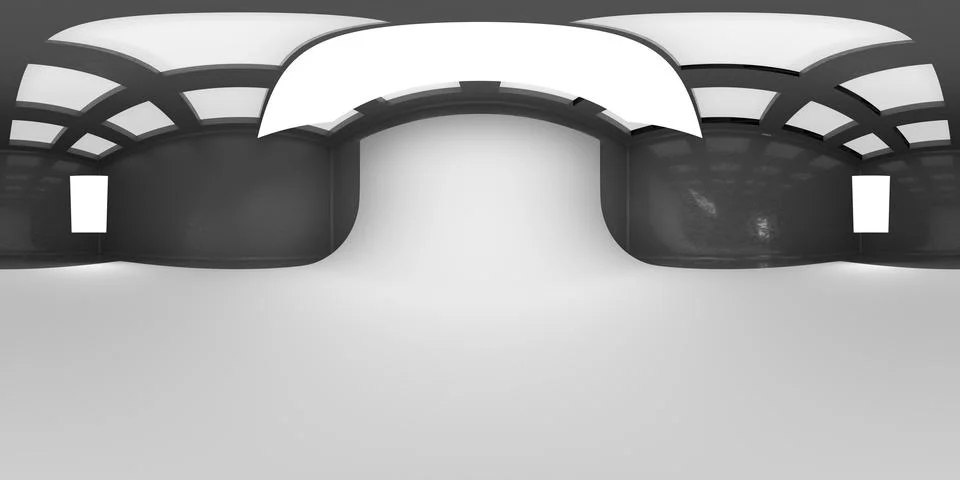 VR 360 studio panorama with reflections. Animation 3D hdri Stock-Illustration