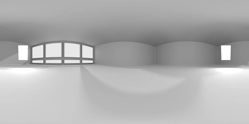 VR 360 studio panorama with reflections. Animation 3D hdri Illustration