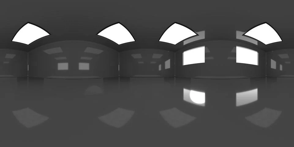 VR 360 studio panorama with reflections. Animation 3D hdri Ilustración de archivo