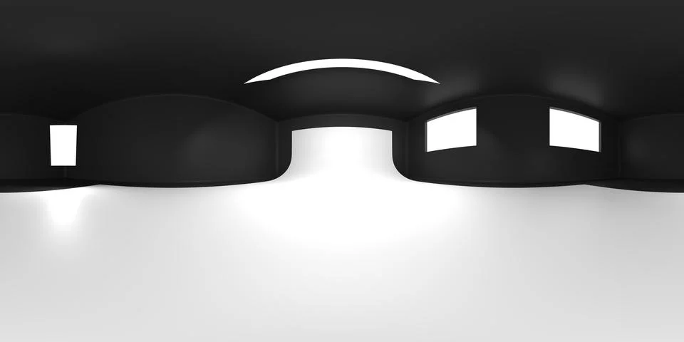 VR 360 studio panorama with reflections. Animation 3D hdri Stock-Illustration