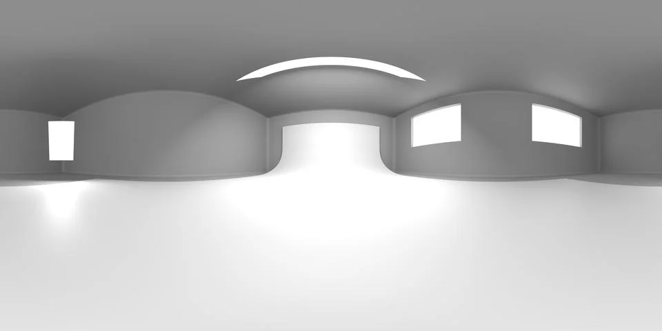 VR 360 studio panorama with reflections. Animation 3D hdri Ilustración de archivo