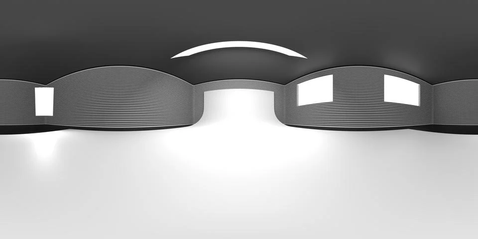 VR 360 studio panorama with reflections. Animation 3D hdri Stock-Illustration