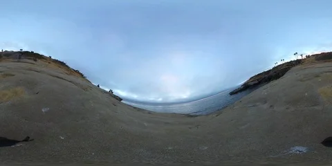 VR 360 Sunset Cliffs San Diego At Dusk  Stock Footage 93810730