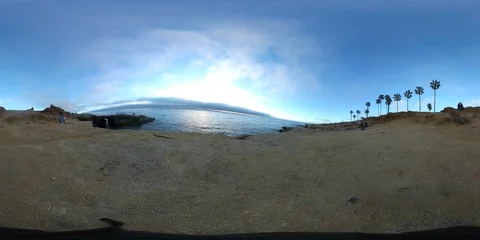 VR 360 Sunset Cliffs San Diego Stock Footage 93810828