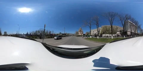 VR 360. Traffic along the Ship embankment. Vladivostok Stock Footage 220704054