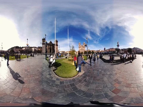 VR 360 Video of Cusco's Main Square (Peru) Stock Footage 76572102