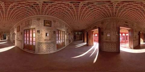 VR 360 video of Junagarh fort palace interior in Bikaner / India Vidéo 302310602