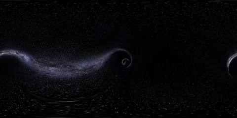 VR 360 Wormhole straight through time and space, clouds, and millions of stars. Stock Footage 87493811