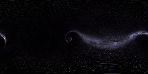 VR 360 Wormhole straight through time and space, clouds, and millions of stars.  库存影片 87867058