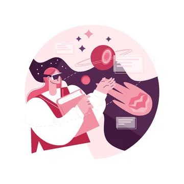 VR and AR in education abstract concept vector illustration. Stock Illustration