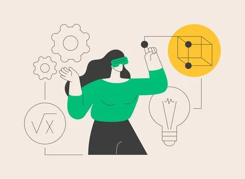 VR and AR in education abstract concept vector illustration. Stock Illustration