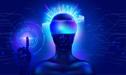 VR and AR technology 스톡 일러스트