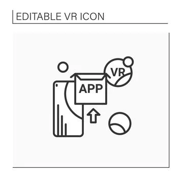 VR apps line icon Stock Illustration
