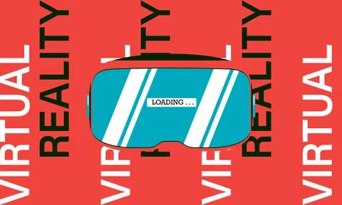 VR AR Design for web page. Virtual reality headset Stock Illustration