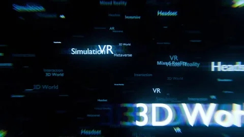 VR &amp; AR text animation on futuristic background Stock Footage 315177694