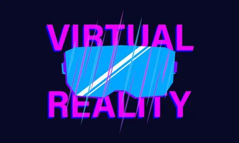 VR banner with augmented glasses, Virtual reality, Futuristic Cyber Stock Illustration