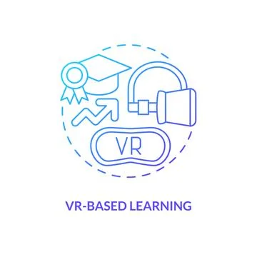 VR based learning blue gradient concept icon Stock Illustration