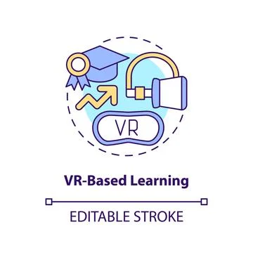 VR based learning concept icon Stock Illustration