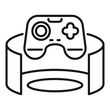 Vr controller floating above vr headset displaying virtual world イラスト素材