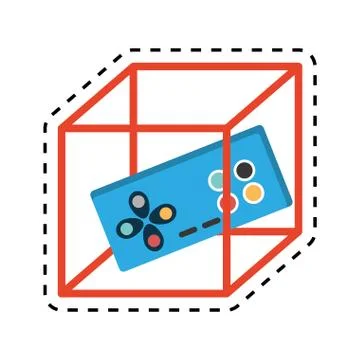 Vr controller game 3d 360 degree design cut line Stock Illustration