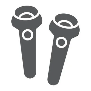 VR controller glyph icon, gaming and play, joystick sign, vector graphics, a Illustrazione stock