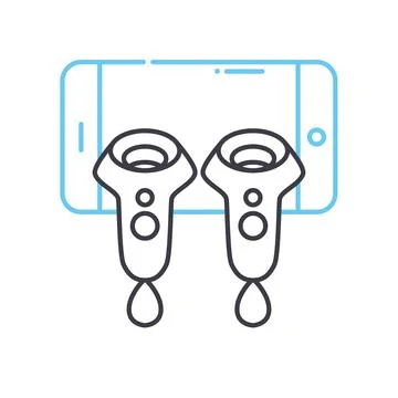 Vr controller line icon, outline symbol, vector illustration, concept sign Stock Illustration