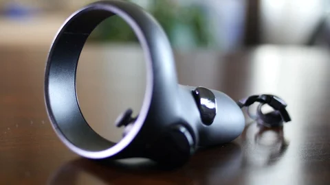 VR controller sitting on a table Video stock 126869677