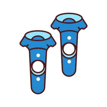 VR controllers color line icon. Virtual reality experience. Innovative digita Stock Illustration