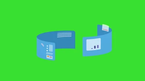 VR Data Visualisation Charts Animation Flat Design Pie Bar Line Graphs 4K Video stock 333814131
