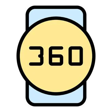 Vr degree icon vector flat Stock Illustration