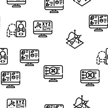 Vr Designer Occupation Vector Seamless Pattern イラスト素材