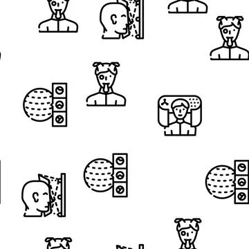 Vr Designer Occupation Vector Seamless Pattern Illustrazione stock